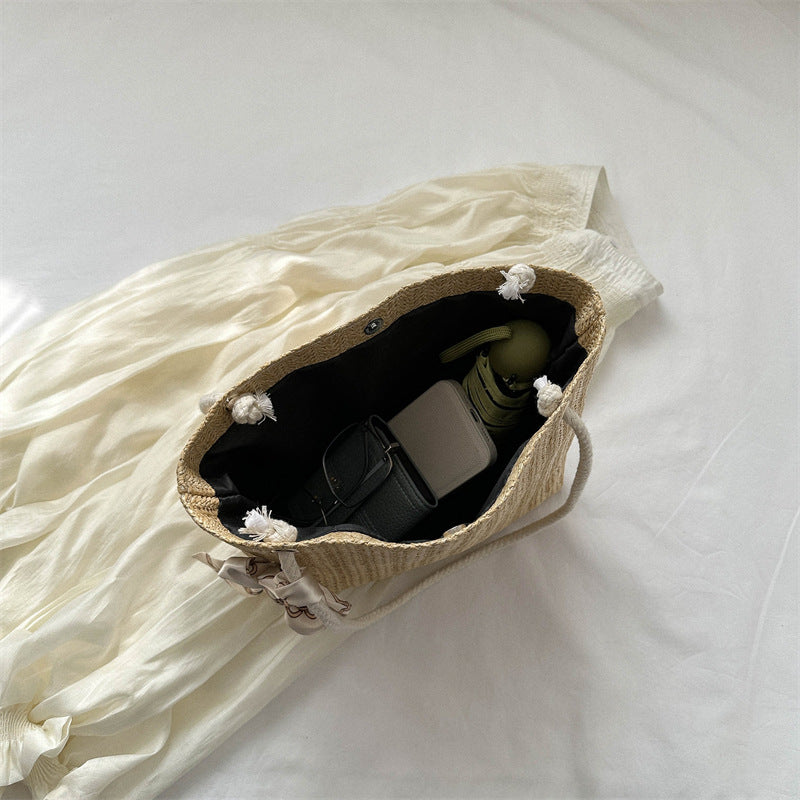 Women's Large Capacity Fashion Underarm Straw Shoulder Bags