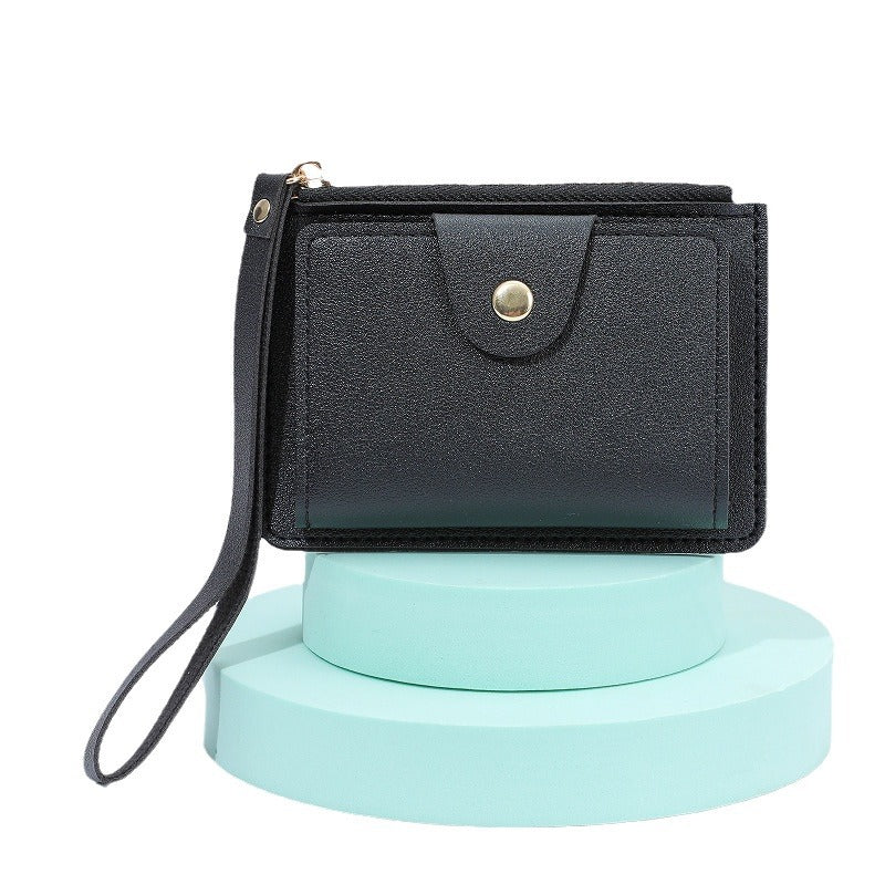 Wrist Strap Clip Solid Color Mini Card Holder