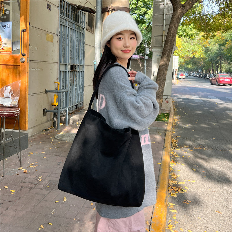 Women's Style Loose Soft Glutinous Retro Versatile Practical Shoulder Bags