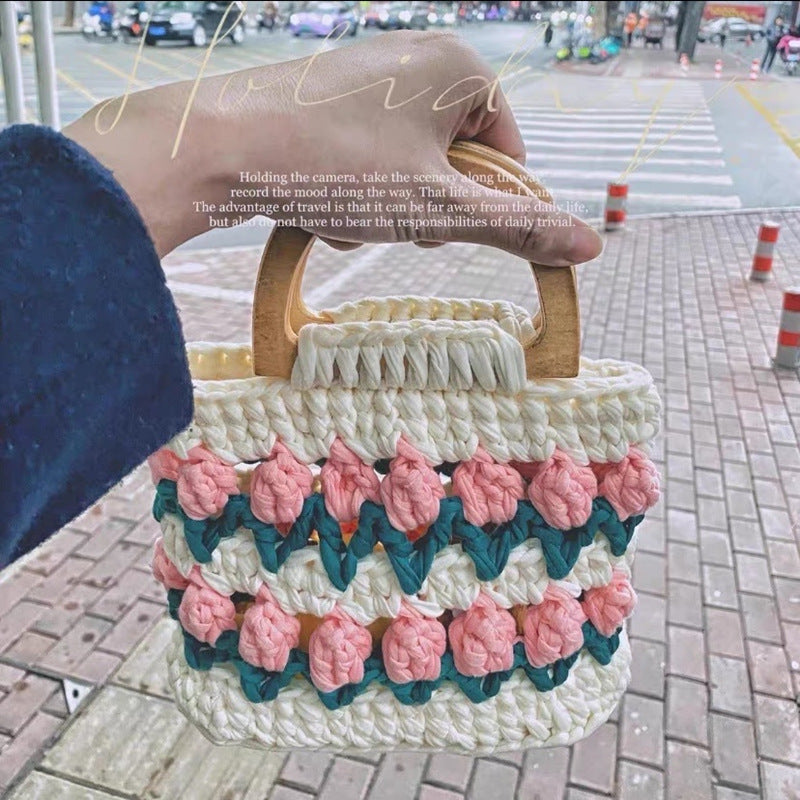 Tulip Hand-woven Strip Thread Material Gifts Handbags