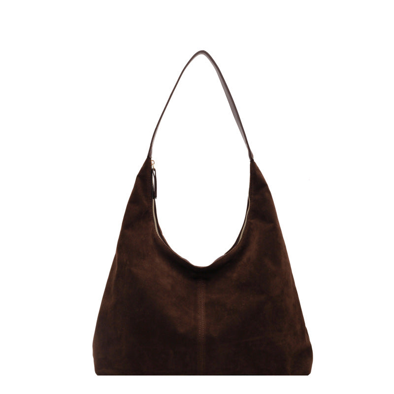 Women's Capacity Autumn Versatile Retro Frosted Texture Shoulder Bags