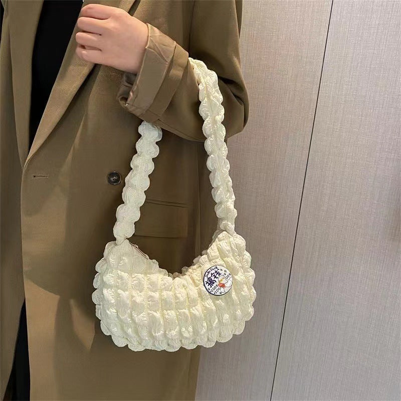 Women's Cloud Fashion One Solid Color Portable Bags
