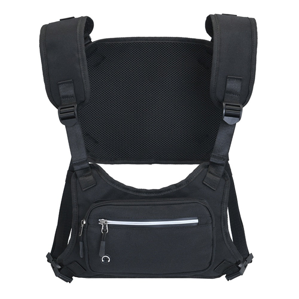 Reflective Stripe Vest Night Running Hiking Men's Chest Bags