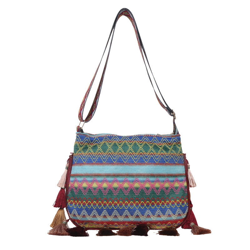 Women's Ethnic Style Large Capacity Tassel Personality Shoulder Bags
