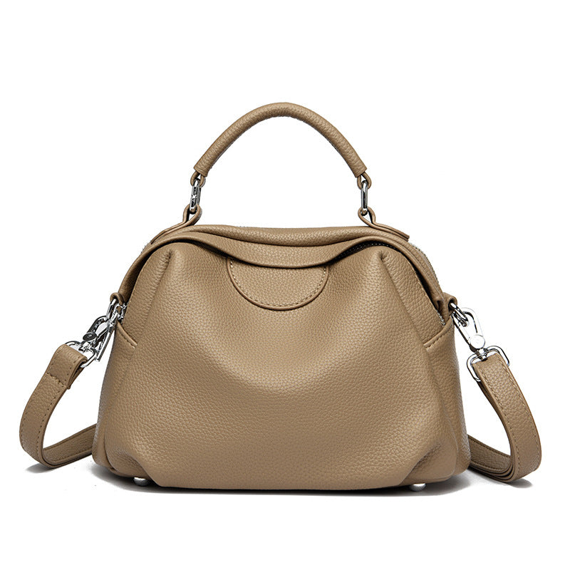 Women's Cell Trendy Big Litchi Pattern Genuine Shoulder Bags