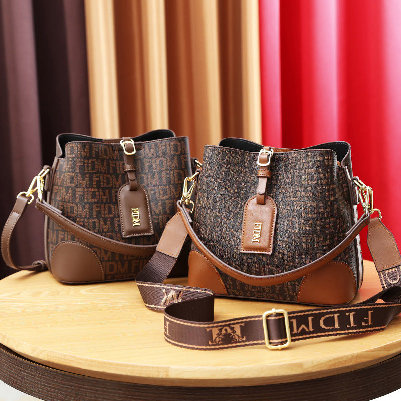 Women's Fashionable Korean Style Soft Leather Bucket Bags