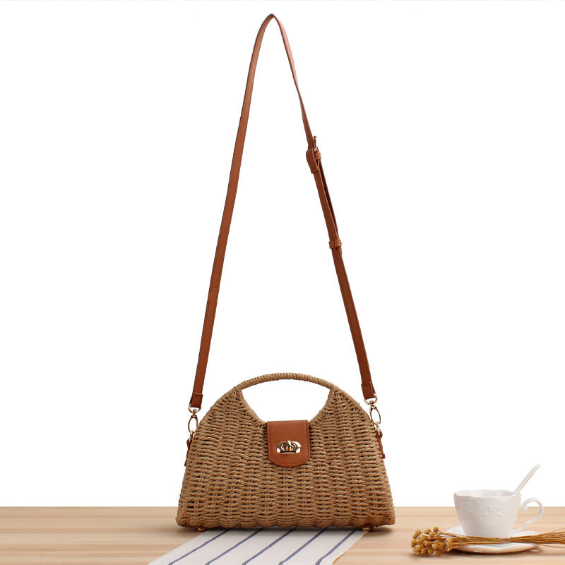 Women's Advanced Texture Popular Design Straw Trendy Bags