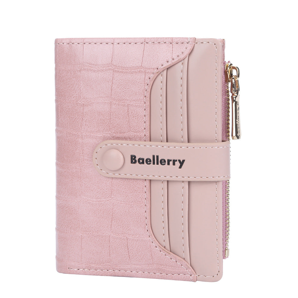 Women's Short Korean Style Multiple Slots Zipper Ladies Wallets