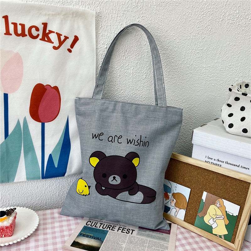 Canvas Printed Simple Fashion Packaging Book Handbags