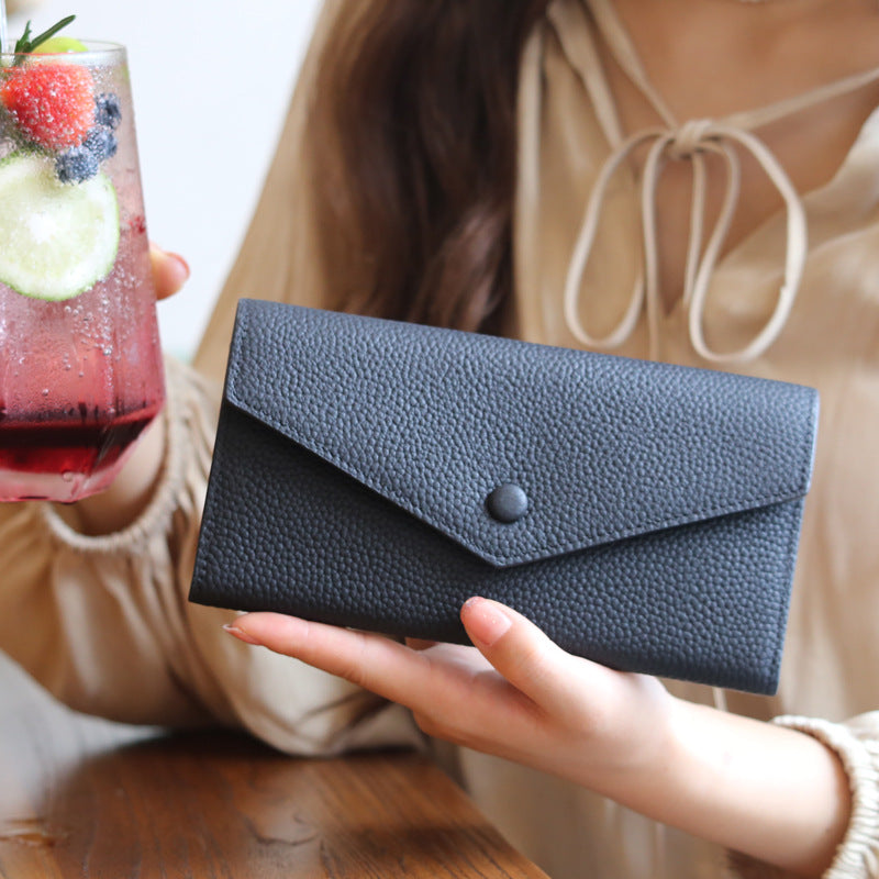 Women's Long Genuine Leather Large Capacity Temperament Handbags