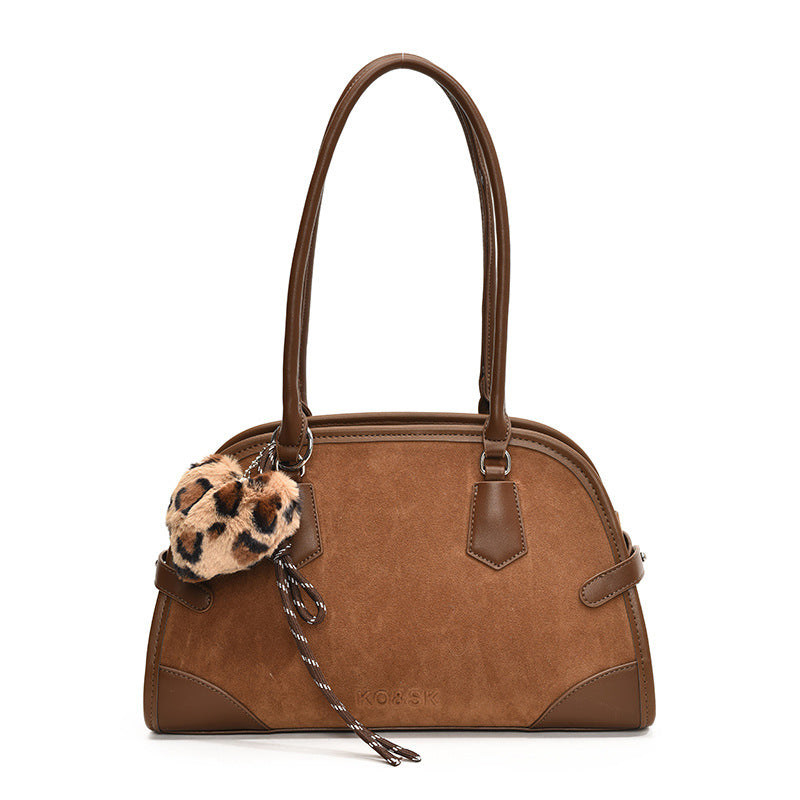 Women's Design Portable Retro Frosted Boston Large Shoulder Bags
