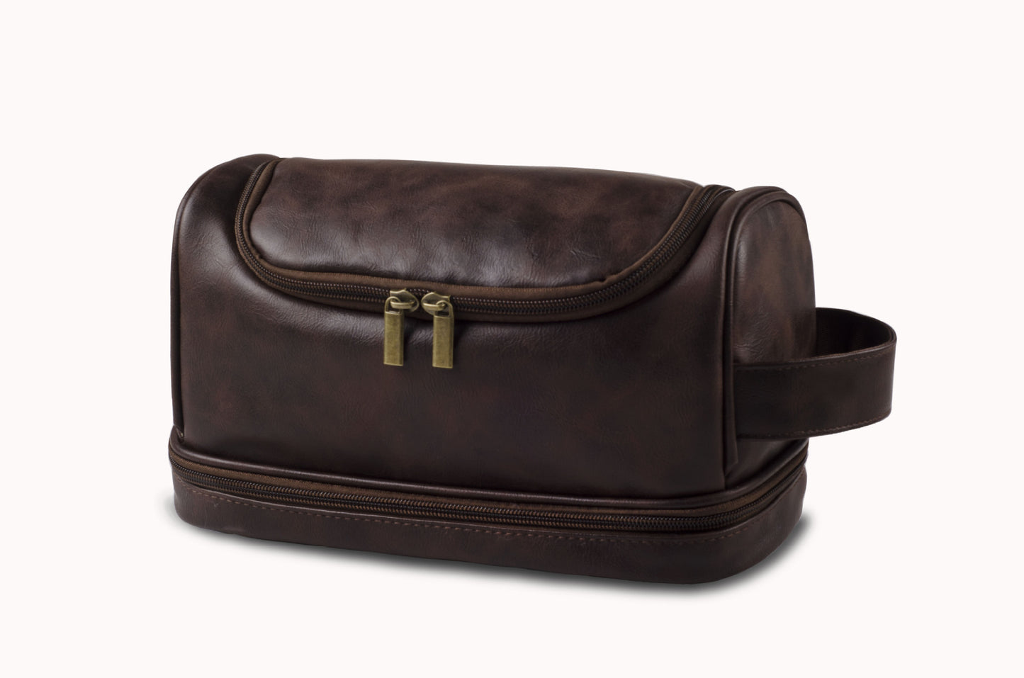 Men's Simplicity Leather Cosmetics Storage Convenient Neutral Wash With Hook Cosmetic Bags