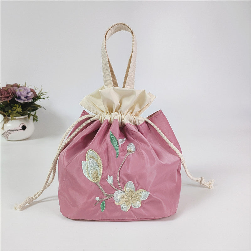 Versatile Embroidered Vintage Silk Cloth Mobile Handbags