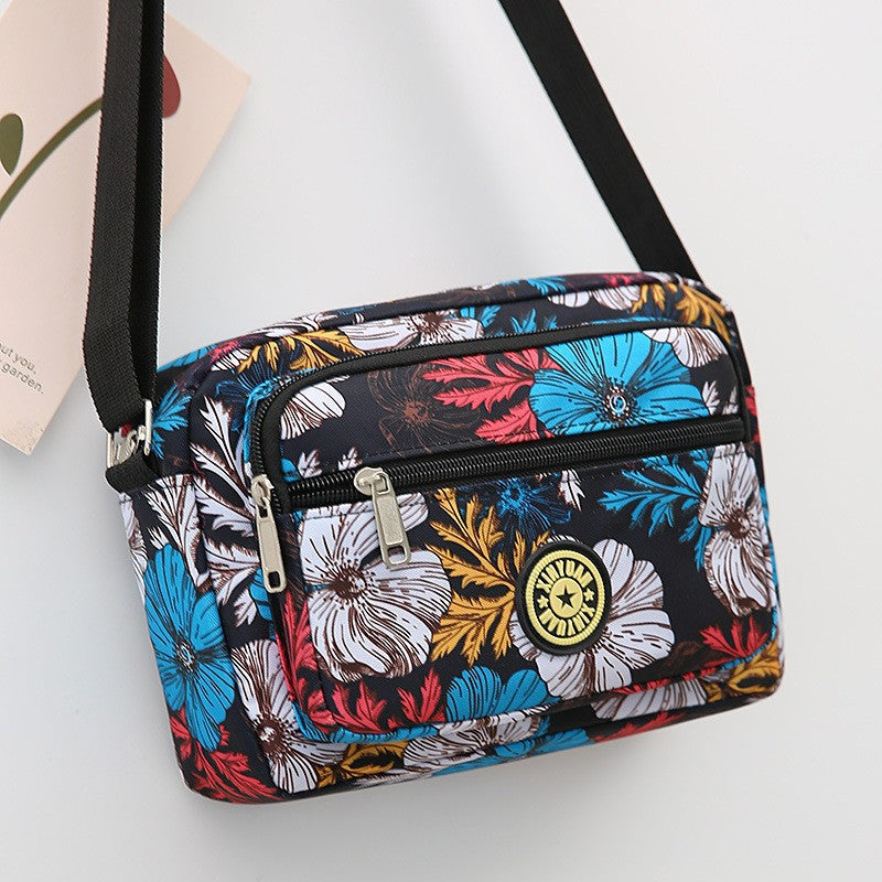 Women's Mother Oxford Cloth Flower Versatile Canvas Crossbody Bags