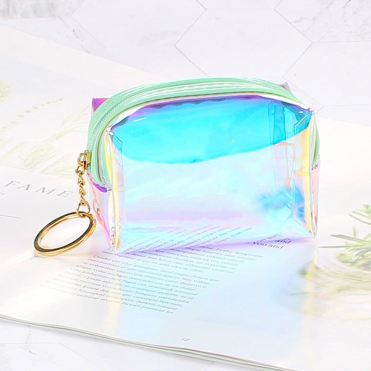 Women's Transparent Laser Korean Style Octagonal Cable Coin Purses