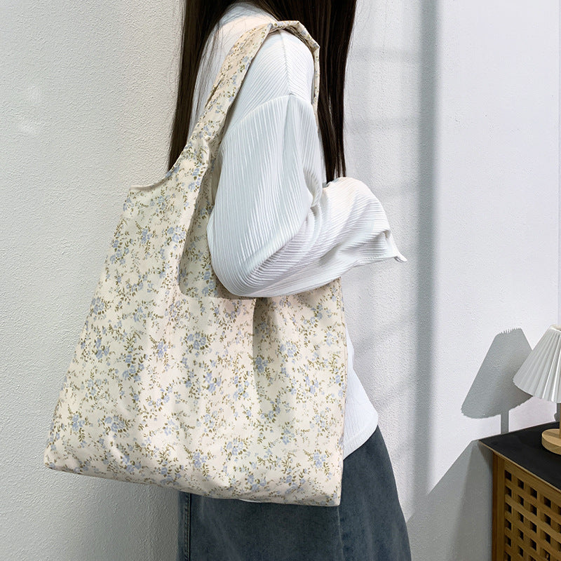 Summer Korean Style Retro Oil Painting Floral Flower Shoulder Bags