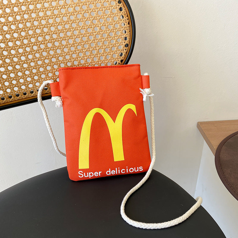Casual Mcdonald Paper Printing Lunch Box Shoulder Bags