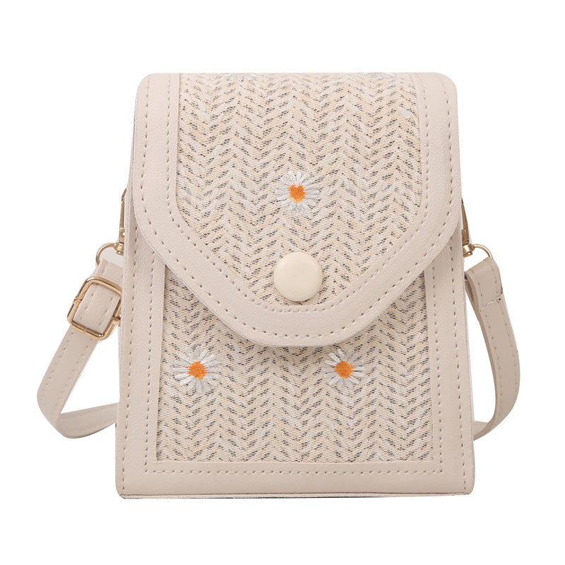 Casual Straw Mobile Female Summer Fashion Phone Bags