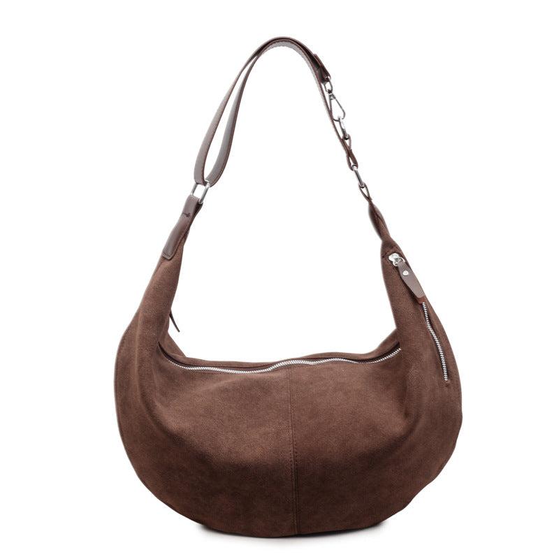 Women's Suede Fashion Large Capacity Commuter Dumpling Shoulder Bags