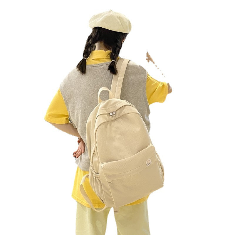 Sweet Soft Solid Color Large Capacity Backpacks