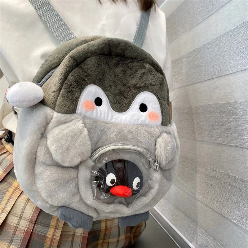 Penguin Cartoon Female Cute Doll Plush Backpacks