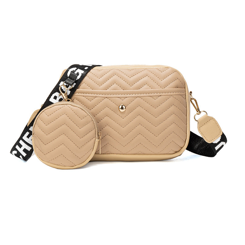Women's Korean Style V Pattern Fashion Embroidery Crossbody Bags