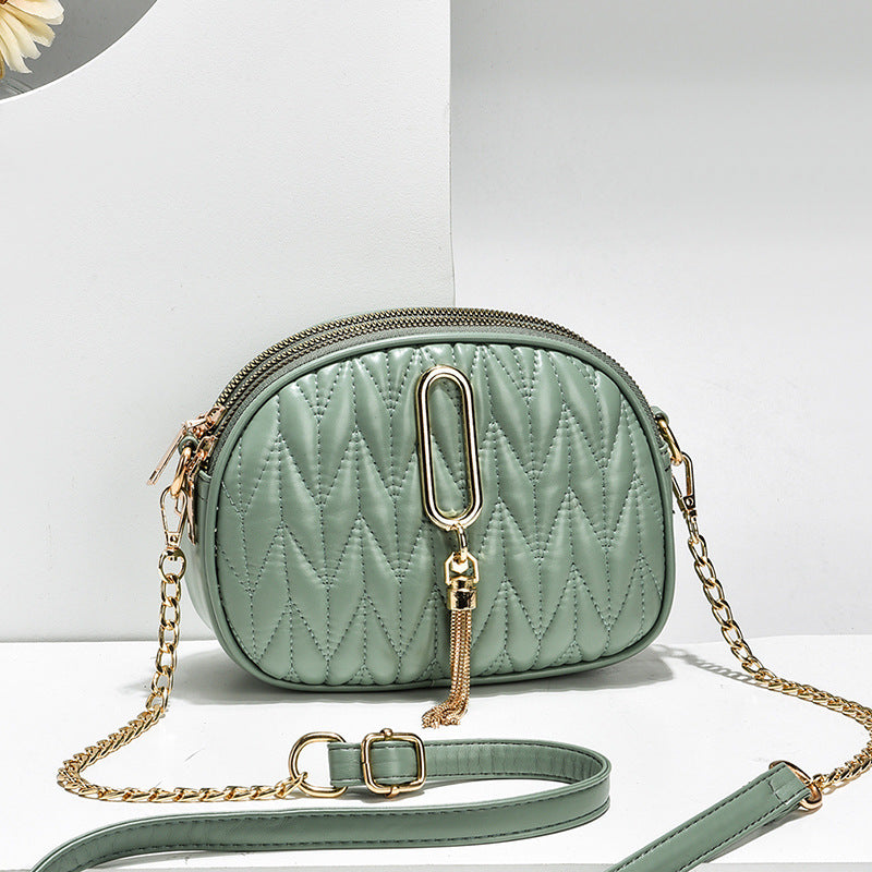 Women's Fashionable Texture Popular Korean Style Chain Shoulder Bags