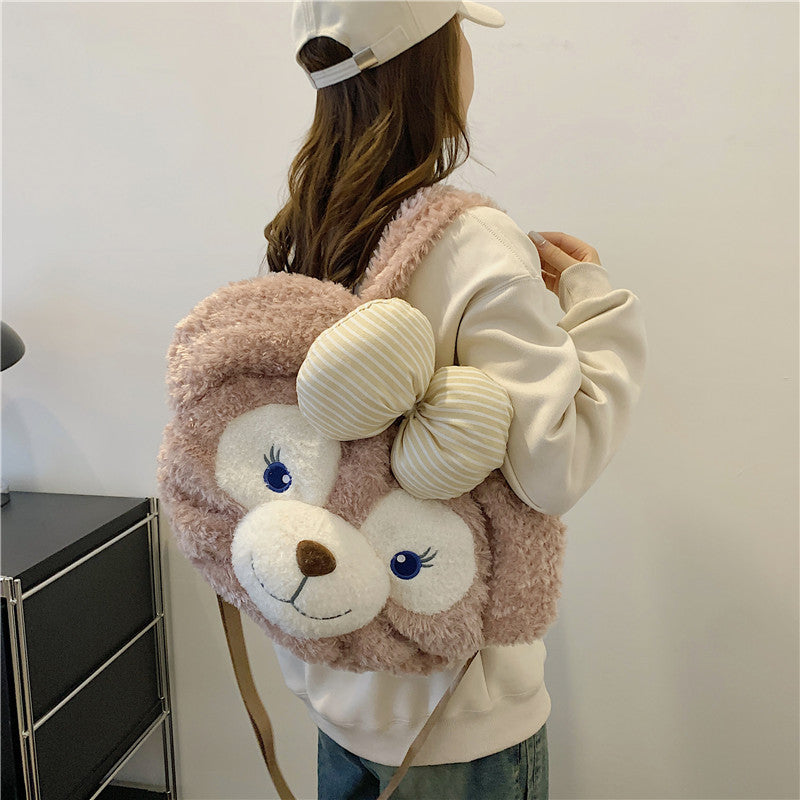 Women's Plush Rabbit Big Face Cute Duffy Crossbody Bags