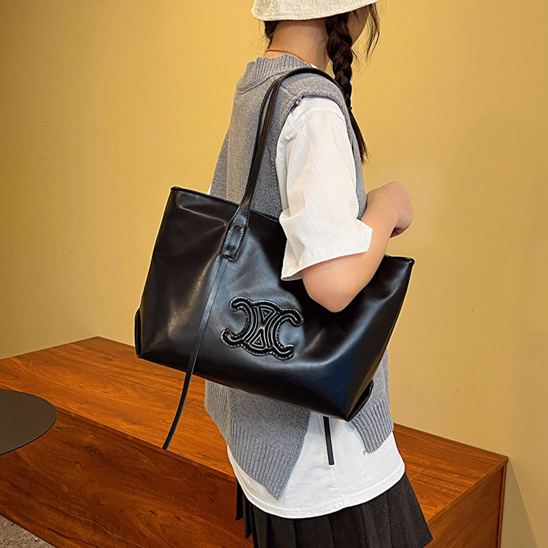 Women's Fashion Simple Texture Commuter Large Bags