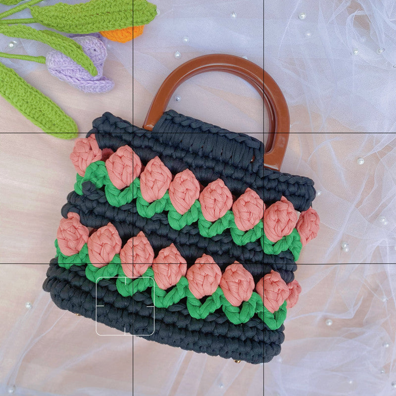 Tulip Hand-woven Strip Thread Material Gifts Handbags