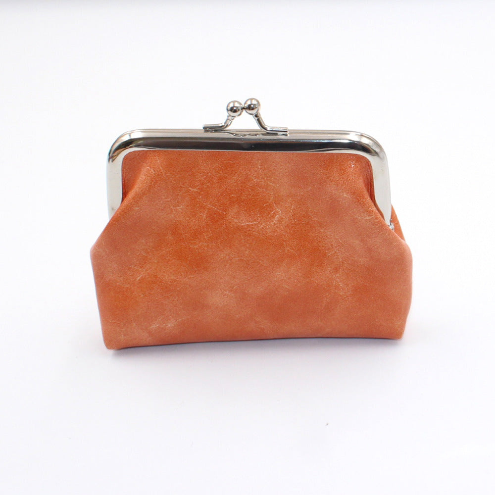 Women's Wax Leather Inch Short Clutch Bags