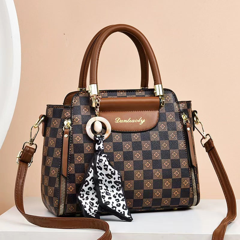 Casual Women's Retro Textured Silk Scarf Shoulder Bags