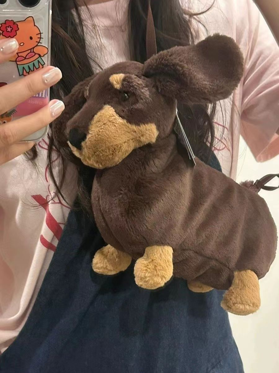 Plush Doll Sausage Dog West Highland Crossbody Bags