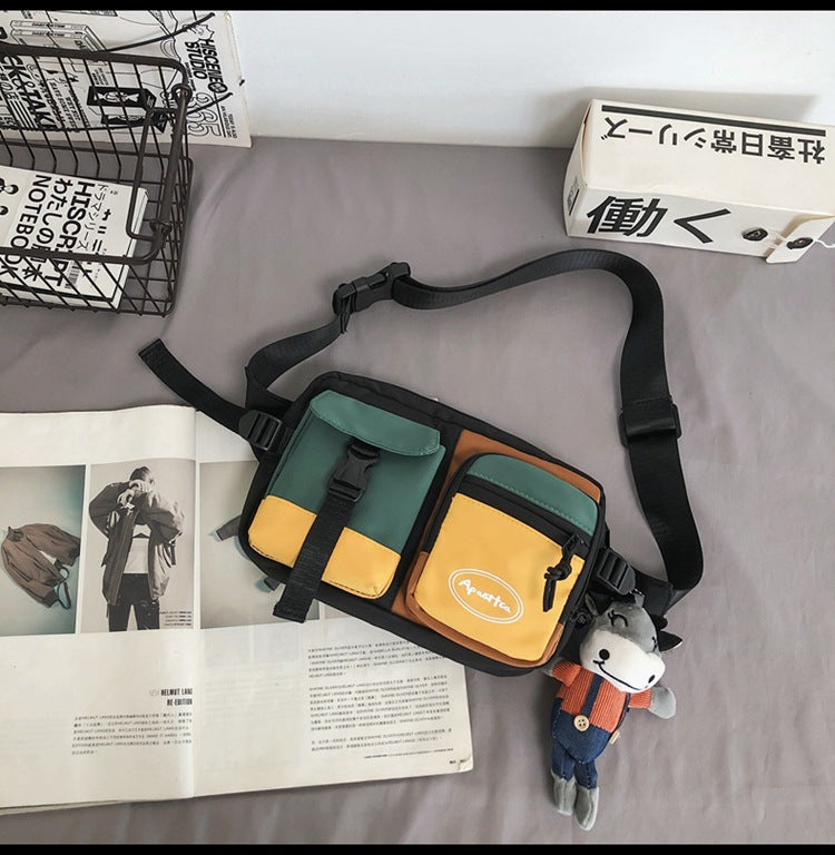 Men's Trendy Leisure Hart Personality Canvas Men's Chest Bags