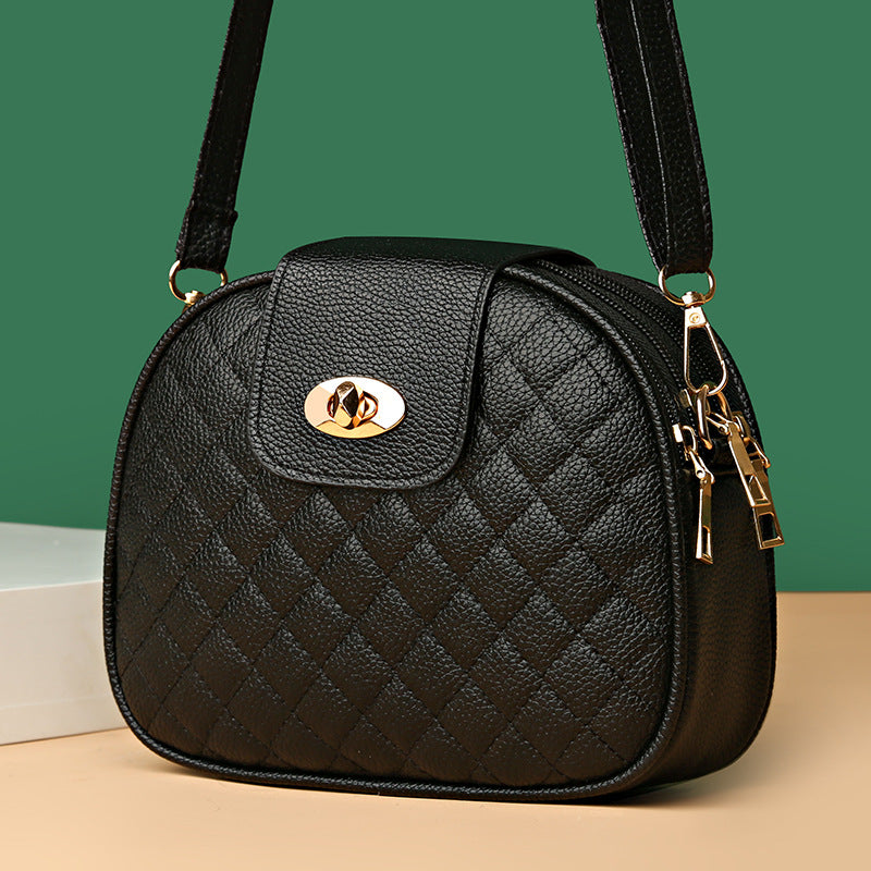 Women's Fashionable Texture Rhombus Versatile Korean Crossbody Bags