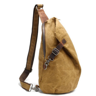 Men's Waterproof Batik Fabric Retro Canvas Dumpling Men's Chest Bags