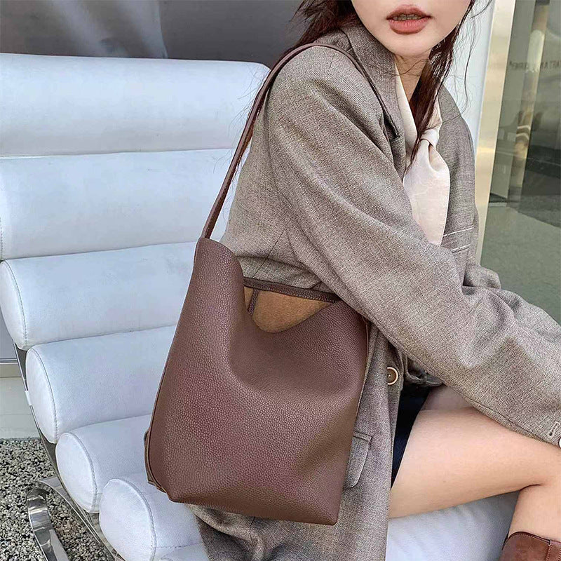 Women's Design Cowhide Large Capacity Versatile Simple Shoulder Bags