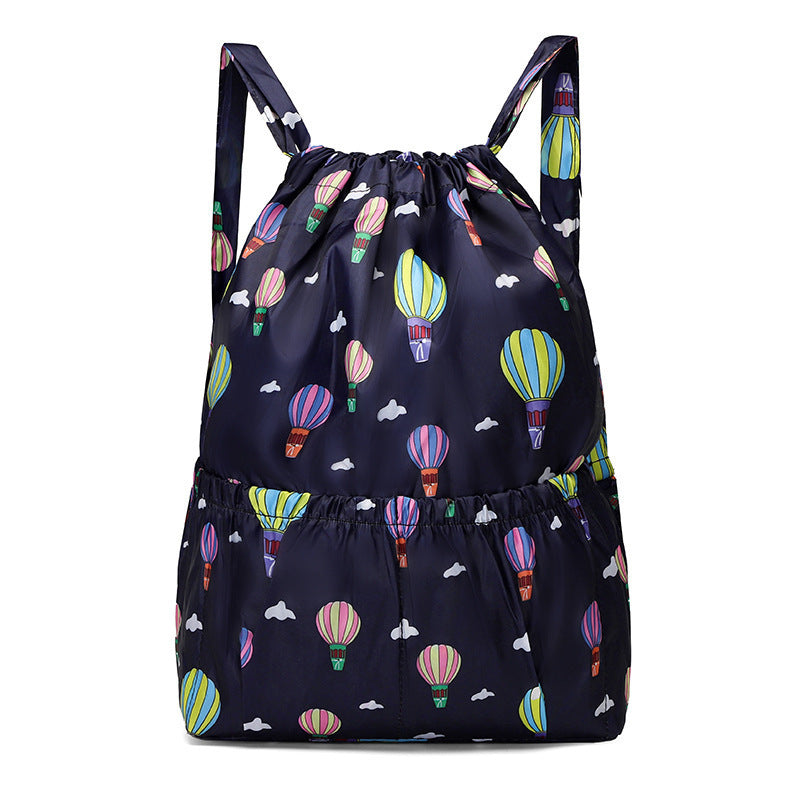 Cloth Drawstring Large Capacity Female Foldable Backpacks