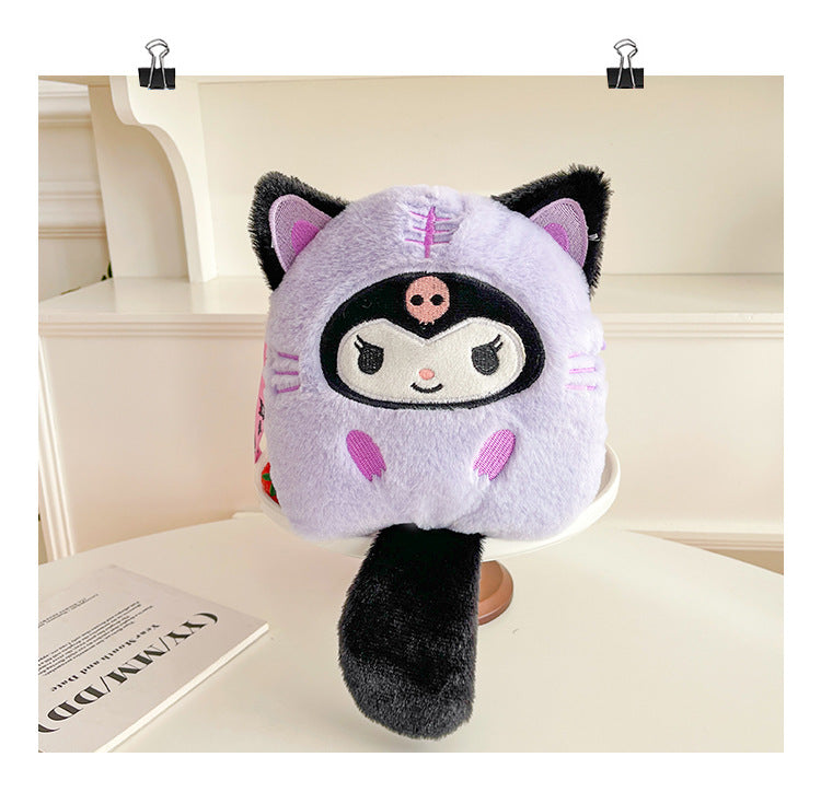 Cute Plush Western Style Cartoon Cat Shoulder Bags