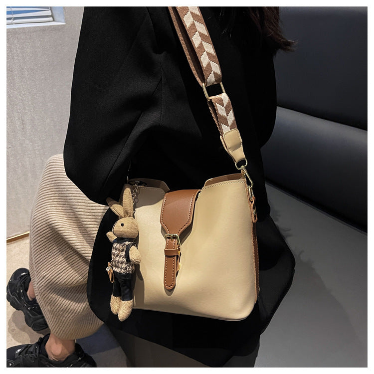 Women's Quality High-grade Wide Strap Contrast Color Crossbody Bags