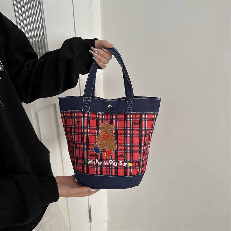 Winter Cartoon Bear Large Capacity Western Style Shoulder Bags