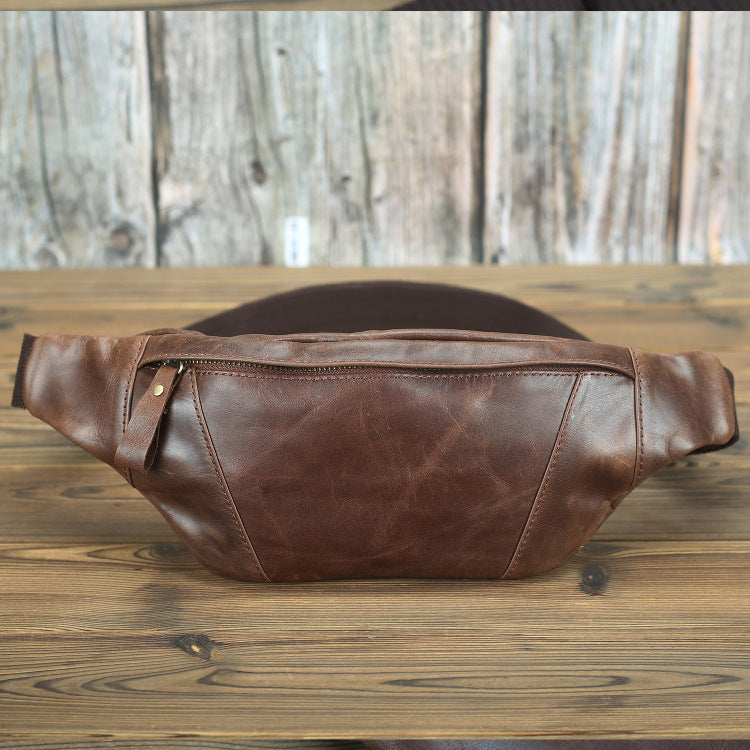 Men's Genuine Cattlehide Leather Surface Running Retro Bags