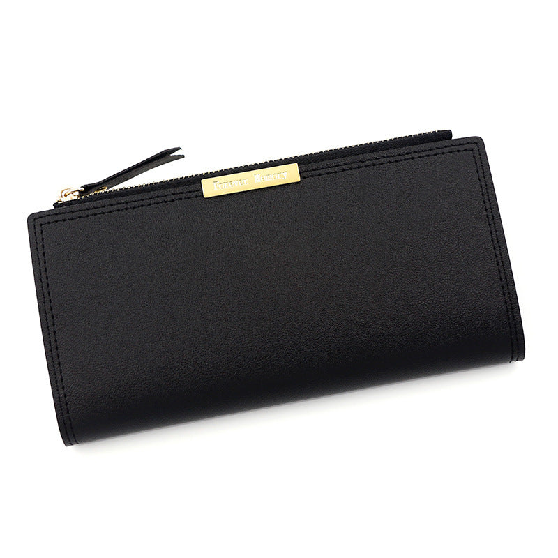 Women's Korean Long Multiple Slots Two-fold Clutch Thin Coat Ladies Wallet
