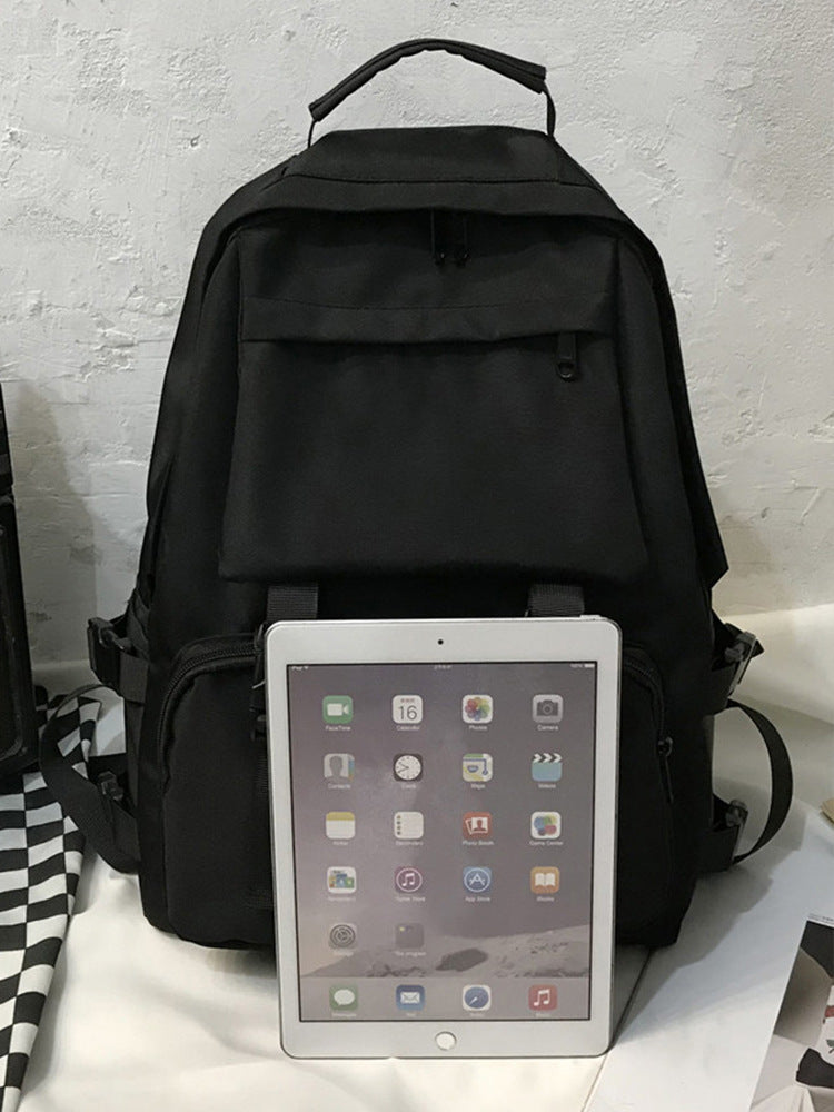Women's & Men's & Large Capacity Black Lightweight Korean Backpacks