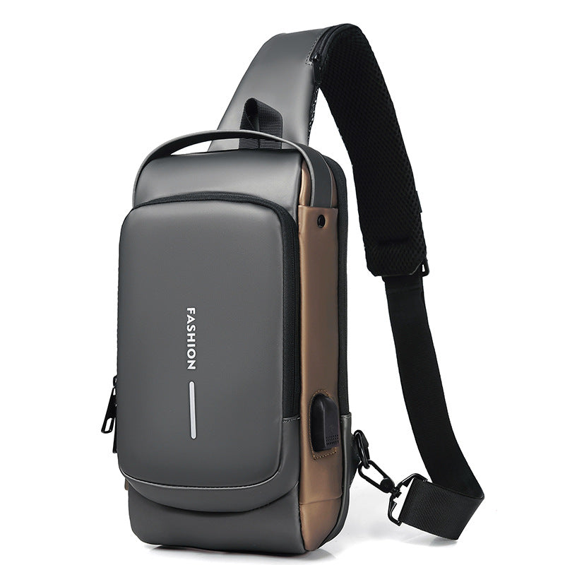 New Casual Men's Multifunctional Charging Port Men's Chest Bags
