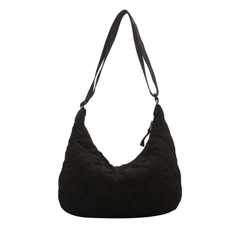 Women's Korean Style Popular Embroidery Thread Rhombus Shoulder Bags