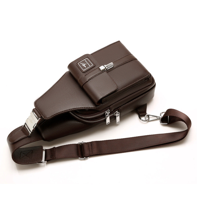 Innovative Men's Korean Fashion Soft Leather Men's Chest Bags