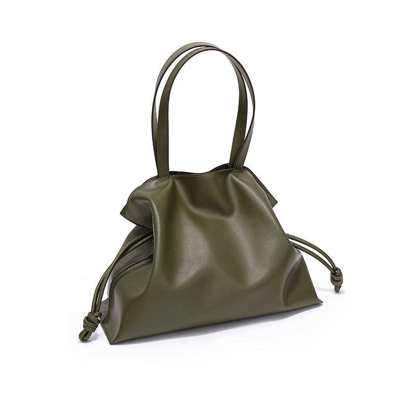 Women's Korean Style Fashion Cattlehide Leather Niche Shoulder Bags