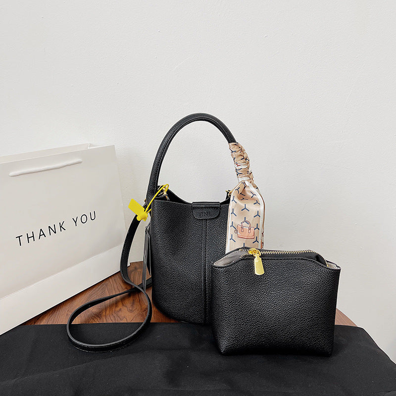 Women's Portable Vegetable Basket Textured Simple Shoulder Bags