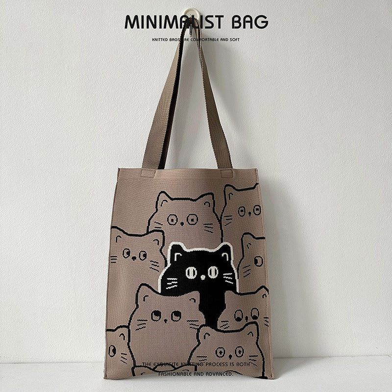 Design Cute Panda Knitted Korean Style Shoulder Bags